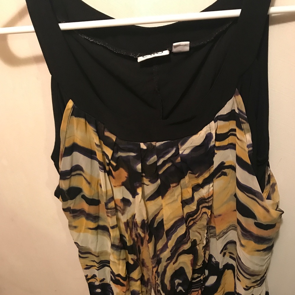 Cato yellow and black multi colored dress